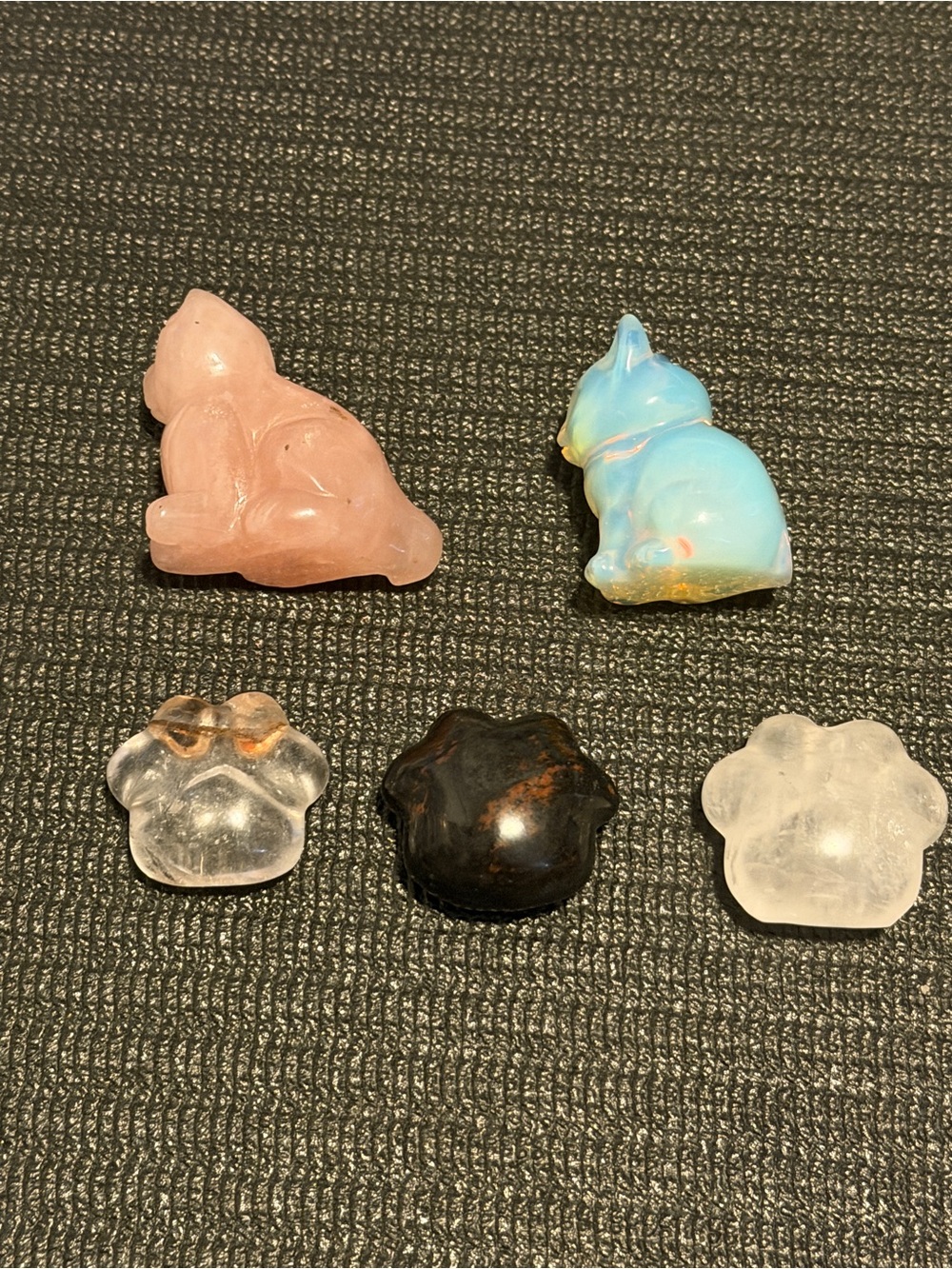 🛍️BOGO50% Cat Themed Crystal Stone Figurines Obsidian Quartz Man Made Opal